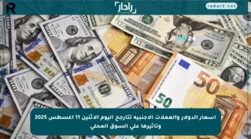 أسعار الدولار والعملات الأجنبية تتأرجح اليوم الاثنين 11 أغسطس 2025 وتأثيرها على السوق المحلي